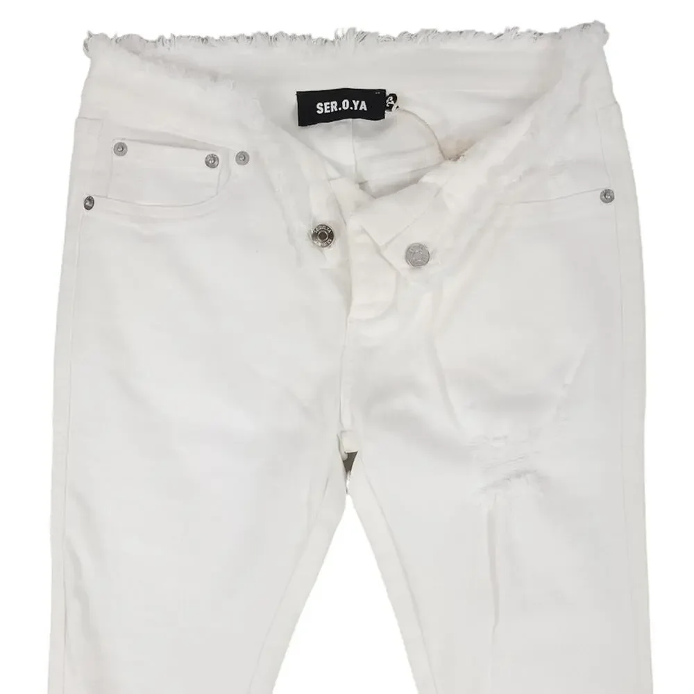 Ser.o.ya Olivia Mid Rise Flare Jeans White - Picture 5 of 15